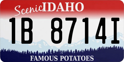 ID license plate 1B8714I