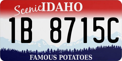 ID license plate 1B8715C