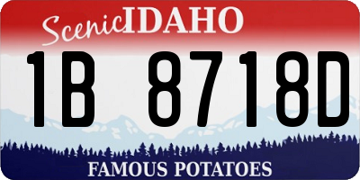 ID license plate 1B8718D