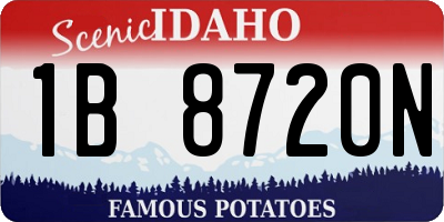 ID license plate 1B8720N