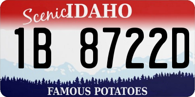 ID license plate 1B8722D