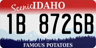 ID license plate 1B8726B