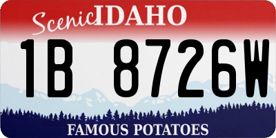 ID license plate 1B8726W