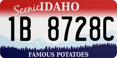 ID license plate 1B8728C