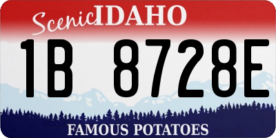 ID license plate 1B8728E