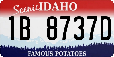ID license plate 1B8737D