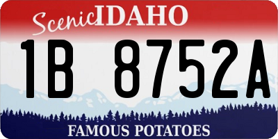 ID license plate 1B8752A