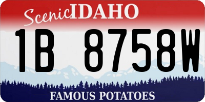 ID license plate 1B8758W