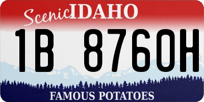 ID license plate 1B8760H