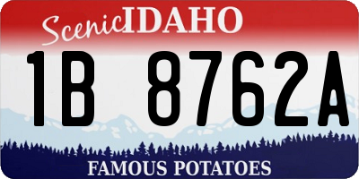 ID license plate 1B8762A