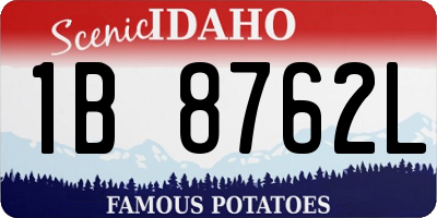 ID license plate 1B8762L