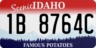 ID license plate 1B8764C