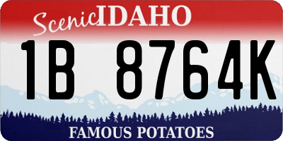 ID license plate 1B8764K
