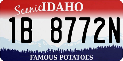 ID license plate 1B8772N