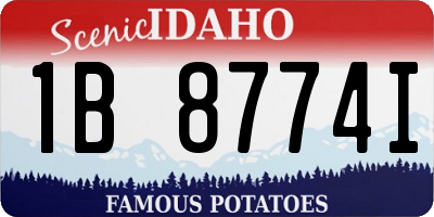 ID license plate 1B8774I
