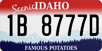 ID license plate 1B8777D