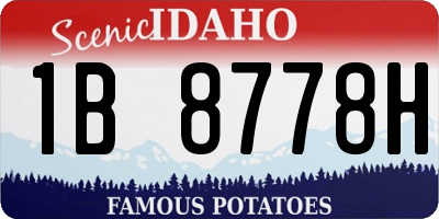 ID license plate 1B8778H