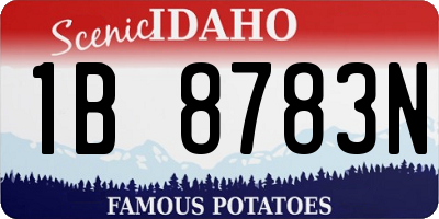 ID license plate 1B8783N