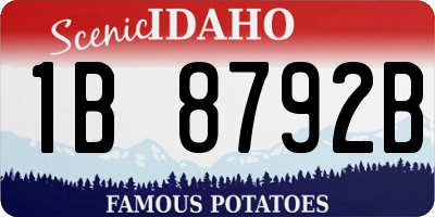 ID license plate 1B8792B