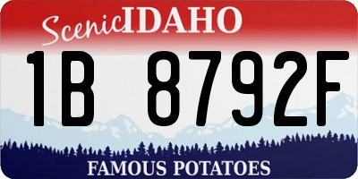 ID license plate 1B8792F