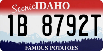 ID license plate 1B8792T