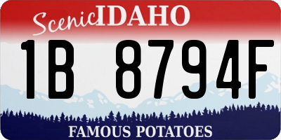 ID license plate 1B8794F