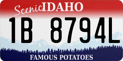 ID license plate 1B8794L