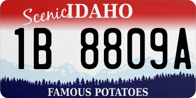 ID license plate 1B8809A