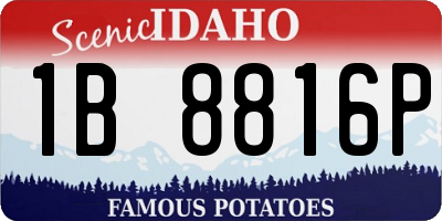 ID license plate 1B8816P