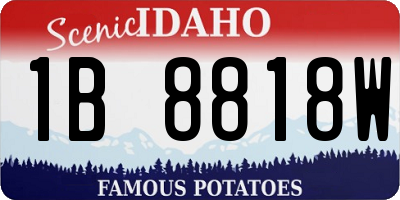ID license plate 1B8818W