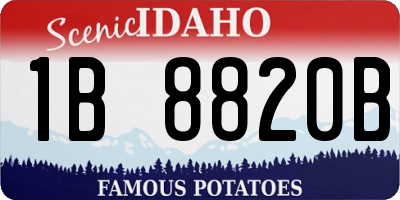 ID license plate 1B8820B