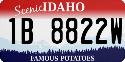 ID license plate 1B8822W
