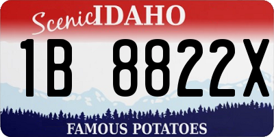 ID license plate 1B8822X