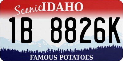 ID license plate 1B8826K
