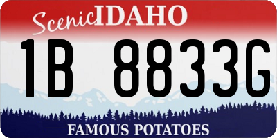 ID license plate 1B8833G