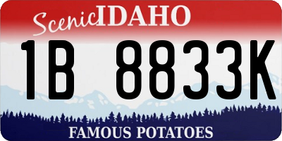 ID license plate 1B8833K