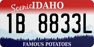 ID license plate 1B8833L