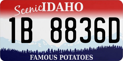 ID license plate 1B8836D