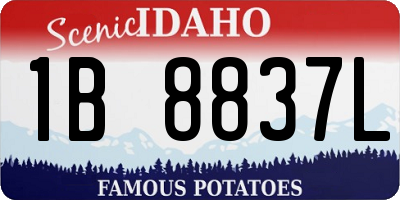 ID license plate 1B8837L