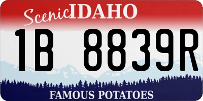 ID license plate 1B8839R
