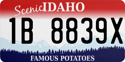 ID license plate 1B8839X