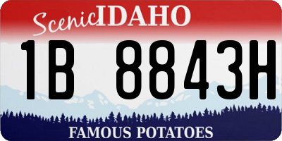 ID license plate 1B8843H