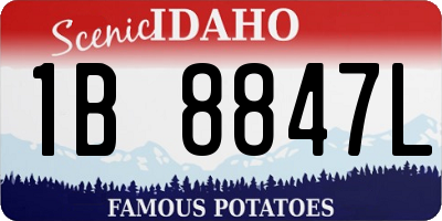 ID license plate 1B8847L