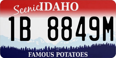ID license plate 1B8849M