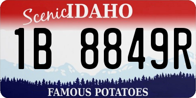 ID license plate 1B8849R
