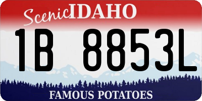 ID license plate 1B8853L