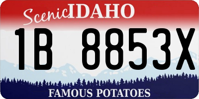 ID license plate 1B8853X