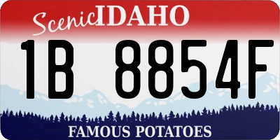 ID license plate 1B8854F