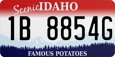 ID license plate 1B8854G