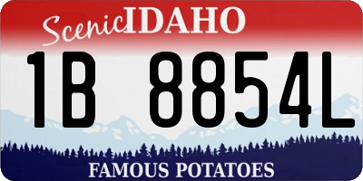 ID license plate 1B8854L